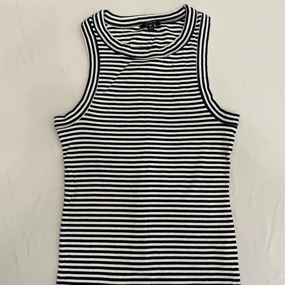 Banana Republic Factory striped tank top, white/navy, size M